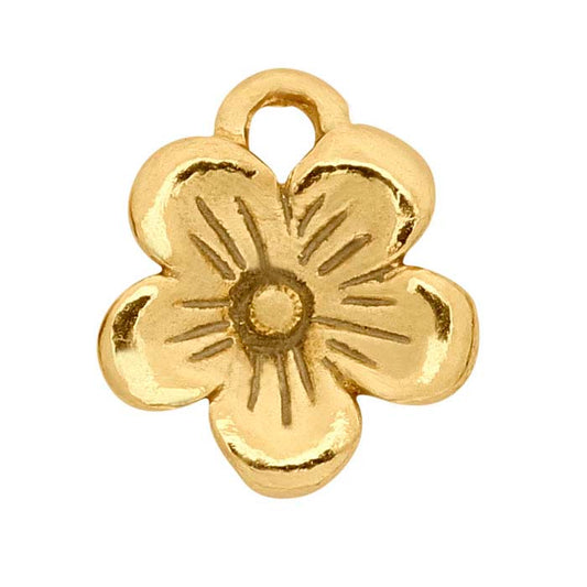 14K Yellow Gold Cherry Blossom Charm