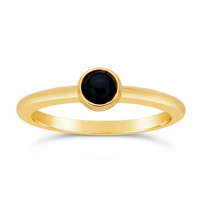 14K Yellow Gold Round Cabochon Ring Mounting