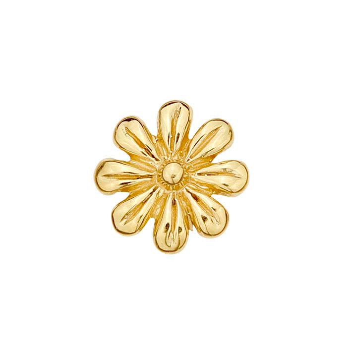 14K Yellow Gold Flower Component for Floating Glass Lockets