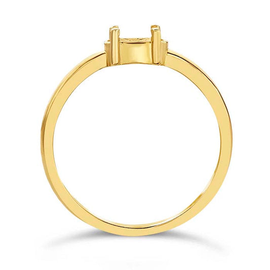 14K Gult Guld 6 x 4 mm Oval Ringfattning