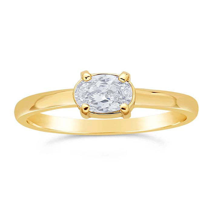 14K Yellow Gold 6 x 4mm Oval Ring Mounting