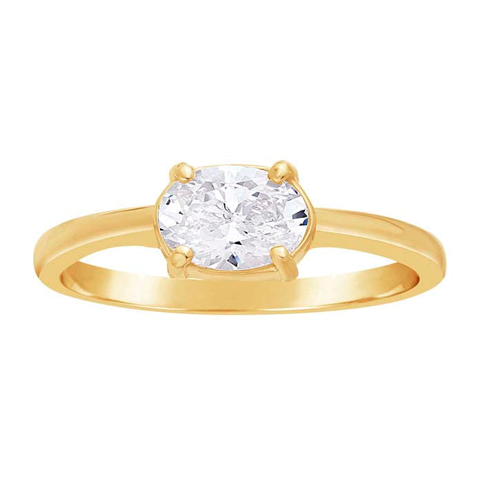 14K Yellow Gold 7 x 5mm Oval Ring Mounting