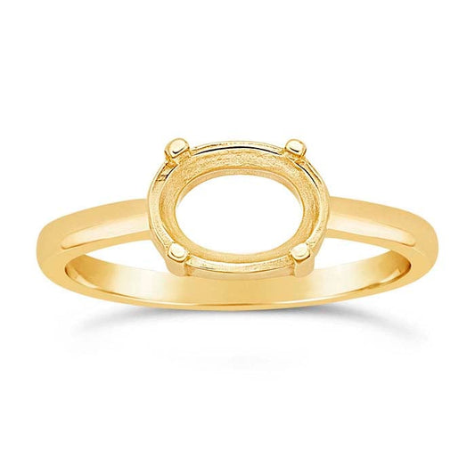 14K Yellow Gold Oval Ring Mounting