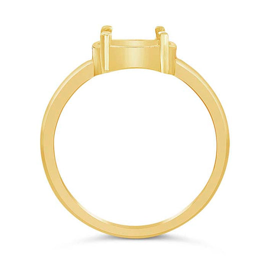 14K Gult Guld 8 x 6mm Oval Ringfattning