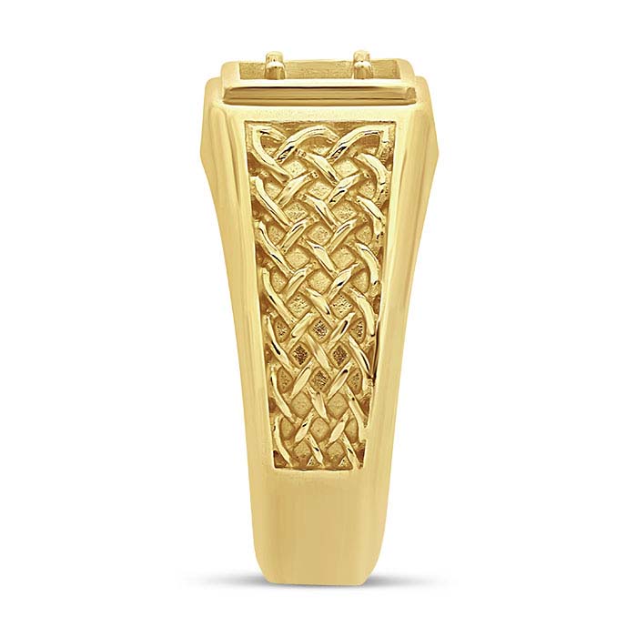 14K Yellow Gold Woven 5mm Round Ring Mounting