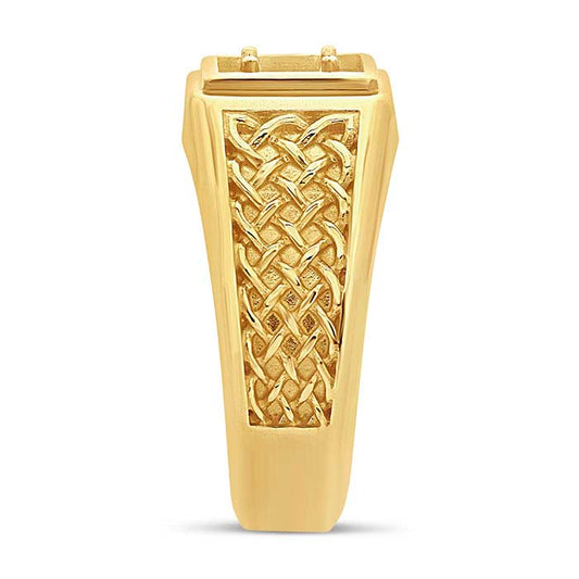 14K Yellow Gold Woven 5mm Round Ring Mounting