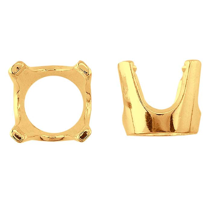 14K Gult Guld 3mm Rund ReadySet™ 4-klorinfattning
