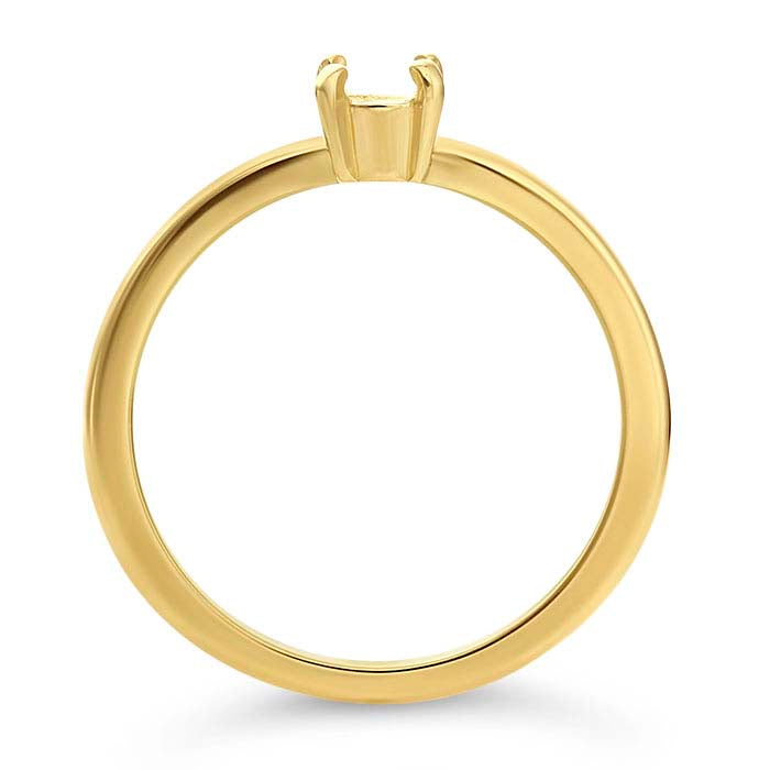 14K Yellow Gold 4mm Round Ring Mounting