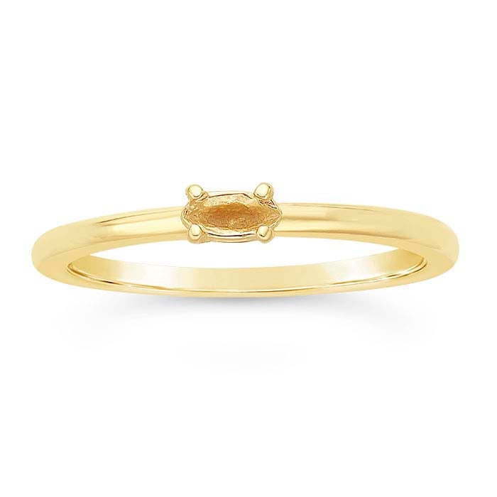 14K Yellow Gold Marquise Ring Mounting