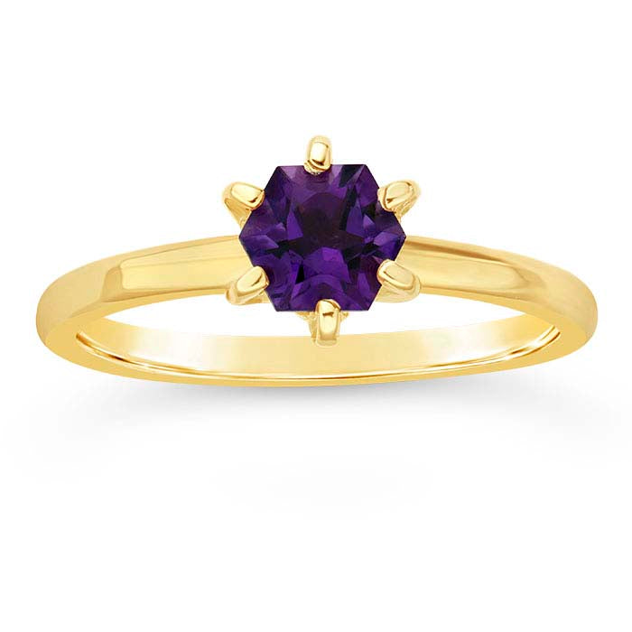 14K Yellow Gold ReadySet™ Hexagon Ring Mounting