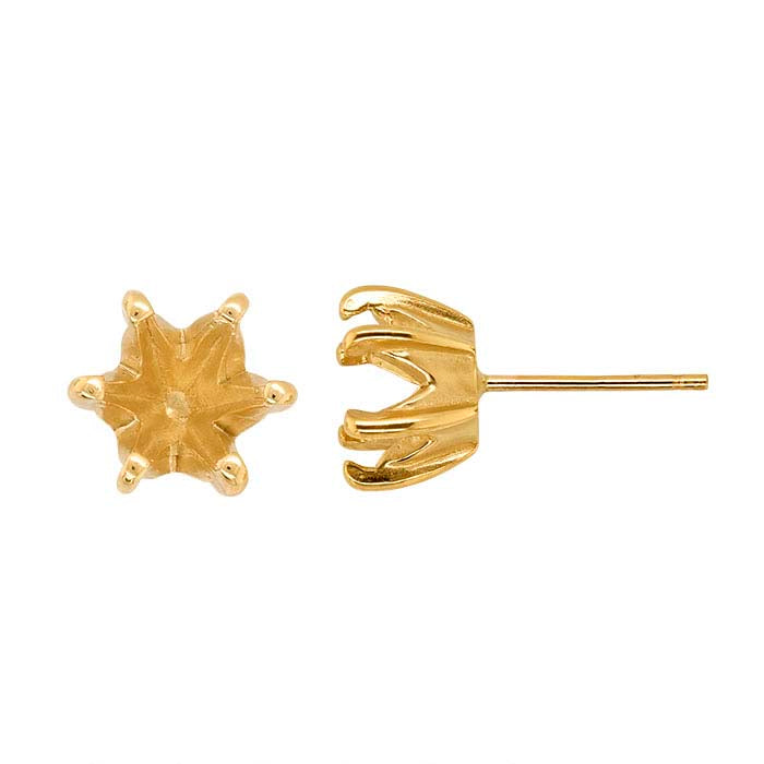 Montatura per orecchino a perno ReadySet™ esagonale da 6mm in oro giallo 14K