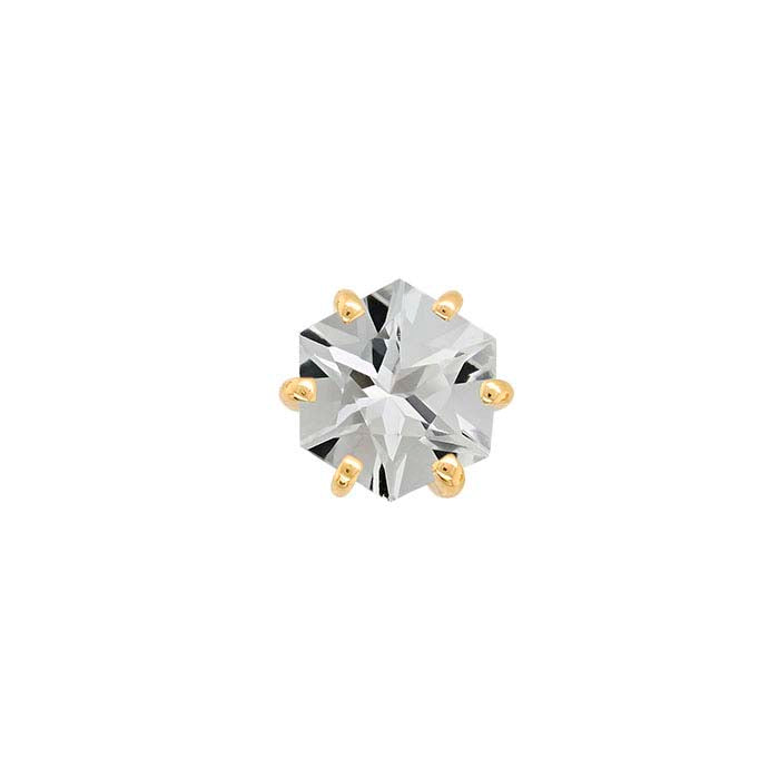 Montatura per orecchino a perno ReadySet™ esagonale da 6mm in oro giallo 14K