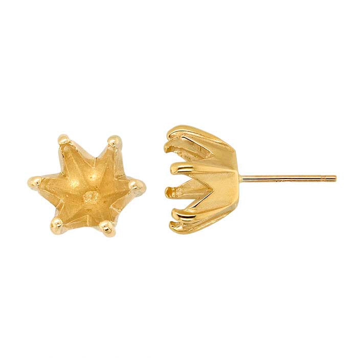 Montatura per orecchino a perno ReadySet™ esagonale da 8 mm in oro giallo 14K