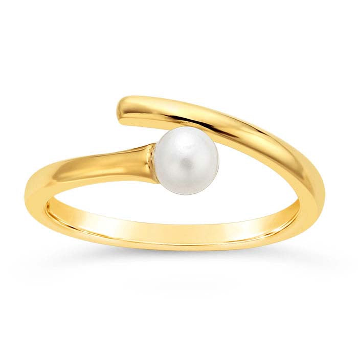 14K Yellow Gold Bypass Pearl Ring Mounting