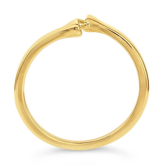 14K Yellow Gold Bypass Double Pearl Ring Mounting