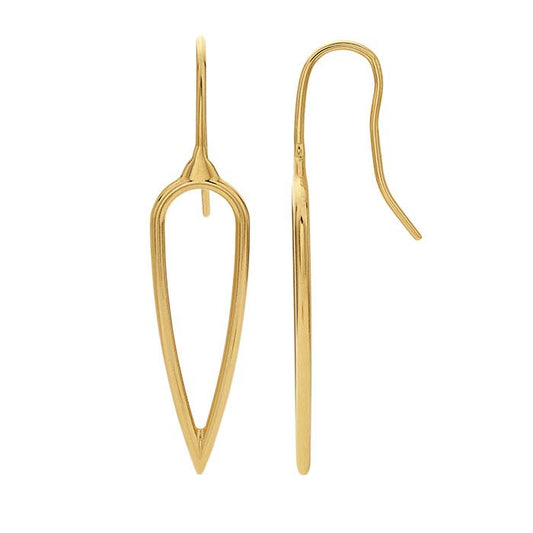 Orecchini a filo a goccia in oro giallo 14K