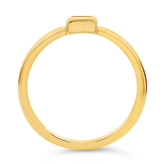 14K Yellow Gold Square Ring Mounting