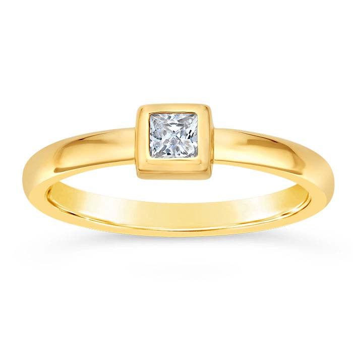 14K Yellow Gold Square Ring Mounting