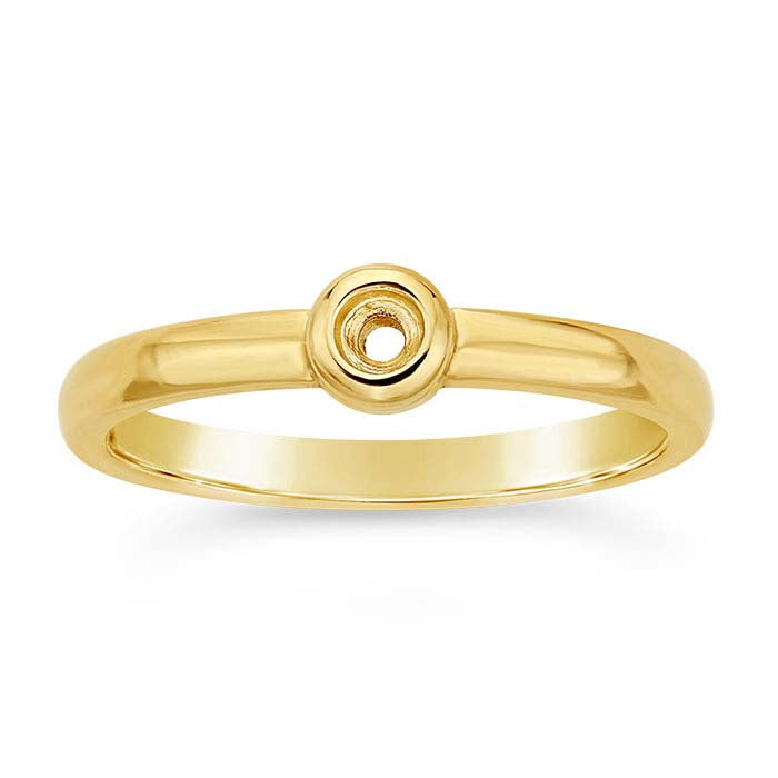 14K Yellow Gold Round Ring Mounting