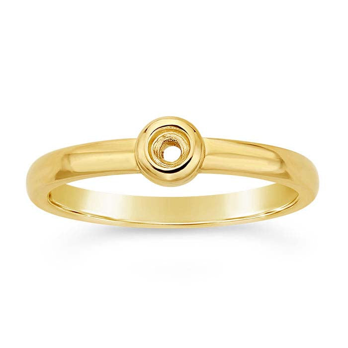 14K Yellow Gold Round Ring Mounting