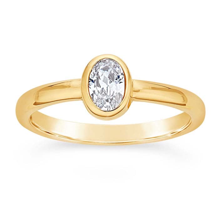 14K Yellow Gold Oval Ring Mounting