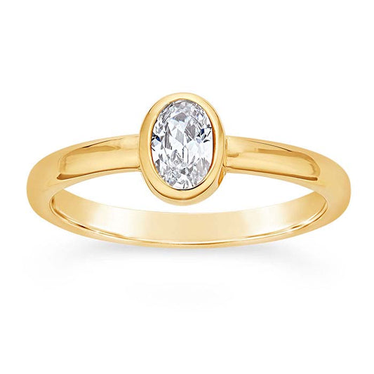 14K Yellow Gold Oval Ring Mounting
