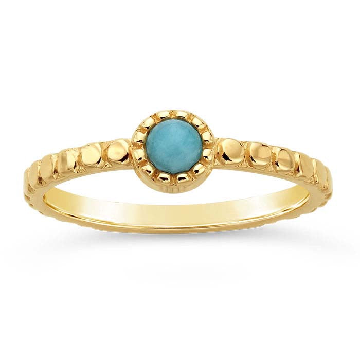 14K Yellow Gold Beaded Round Ring Mounting