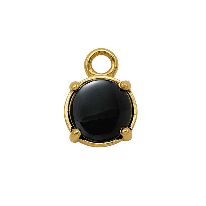 Montatura componente cabochon rotondo 6mm in oro giallo 14K con anello