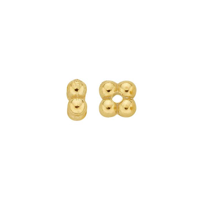 Perline Quad 1,5 x 2,8 mm in Oro Giallo 14K