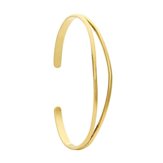 14K Yellow Narrow Split Cuff Bracelet