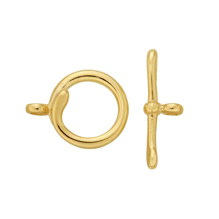 Chiusura a T a Spirale 19 x 15mm in Oro Giallo 14K