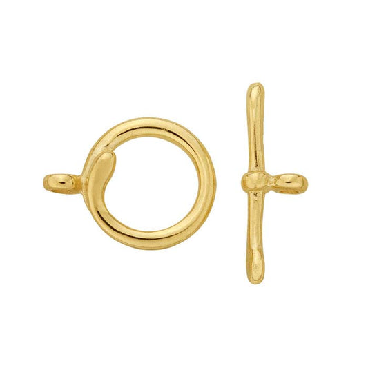 Chiusura a T a Spirale 19 x 15mm in Oro Giallo 14K