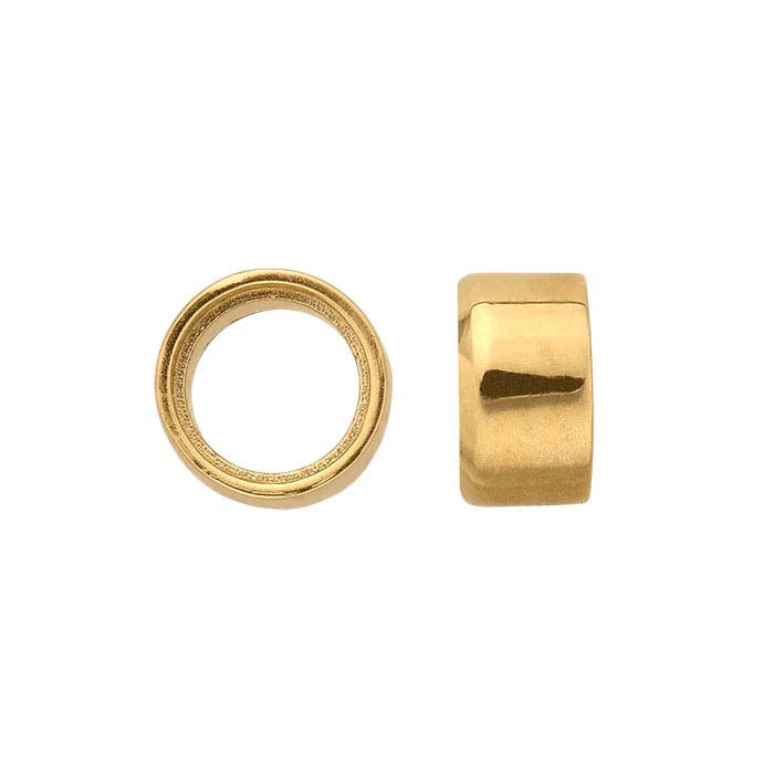 14K Yellow Gold 3mm Round Tube Bezel Setting, Cast