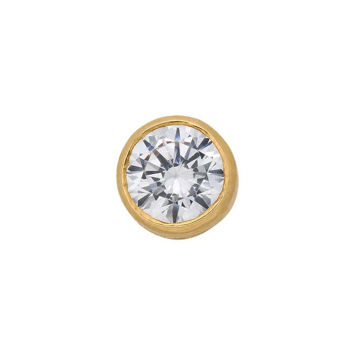 14K Yellow Gold 3mm Round Tube Bezel Setting, Cast