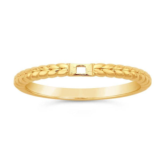 14 Karat Gelbgold, 2 mm, Seilringschaft mit Loch
