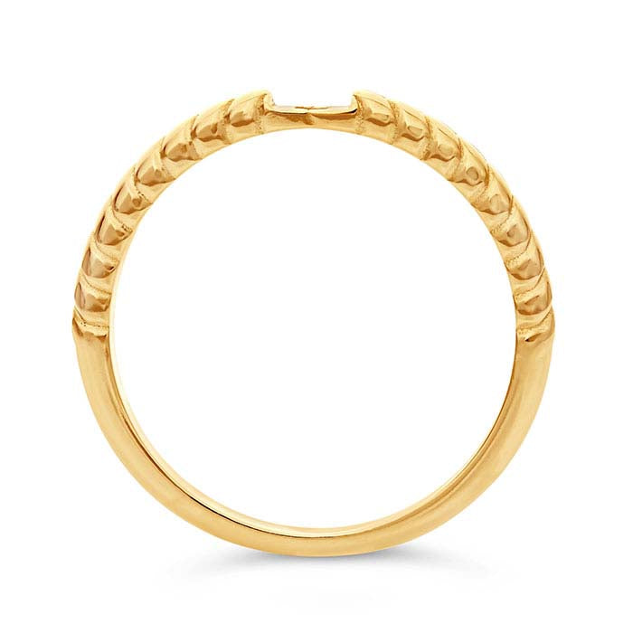 14 Karat Gelbgold, 2 mm, Seilringschaft mit Loch