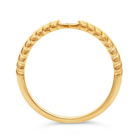 14 Karat Gelbgold, 4 mm, Seilringschaft mit Loch