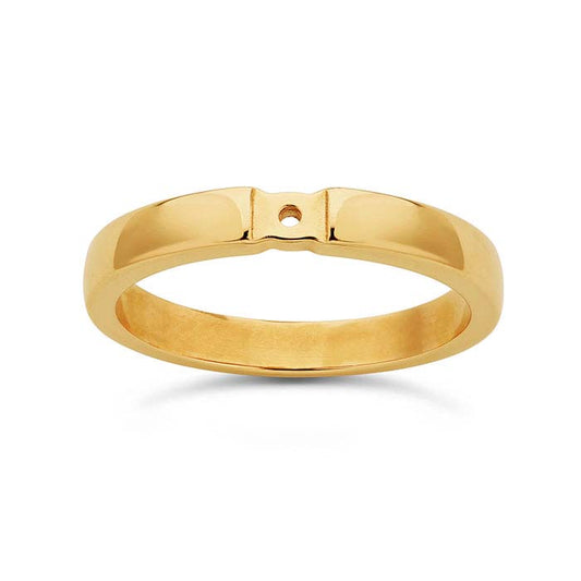 14 Karat Gelbgold, 4 mm Ringschiene mit Loch