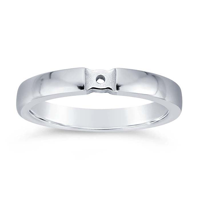 14K White Gold Ring Shanks with Hole