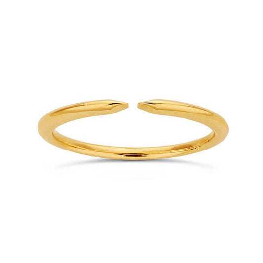 14 Karat Gelbgold, gezähnter 2-mm-Ringschaft, 6-zackig