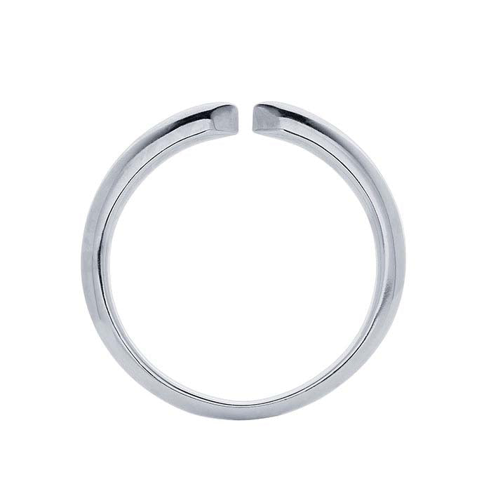 14K White Gold Pinched Ring Shanks, 6-Prong