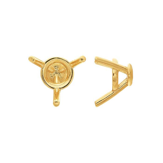 Impostazione Martini a 3 punte in oro giallo 14K da 3,5 mm pesante