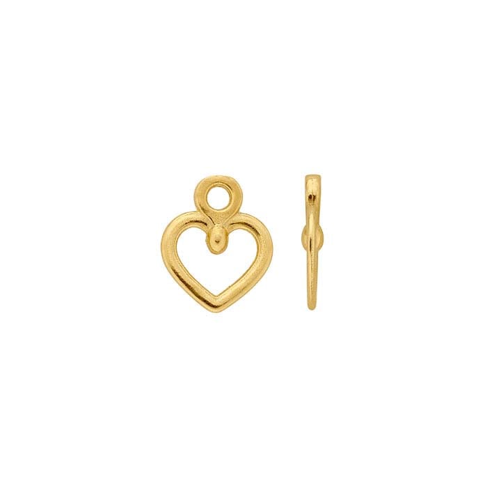 14K Yellow Gold Open Heart Charm