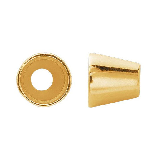 14K Yellow Gold 3.5mm Round Tapered Tube Bezel Setting
