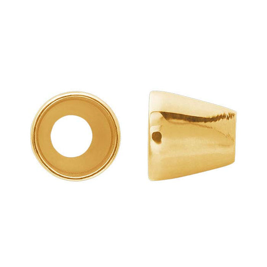 14K Yellow Gold 4.5mm Round Tapered Tube Bezel Setting