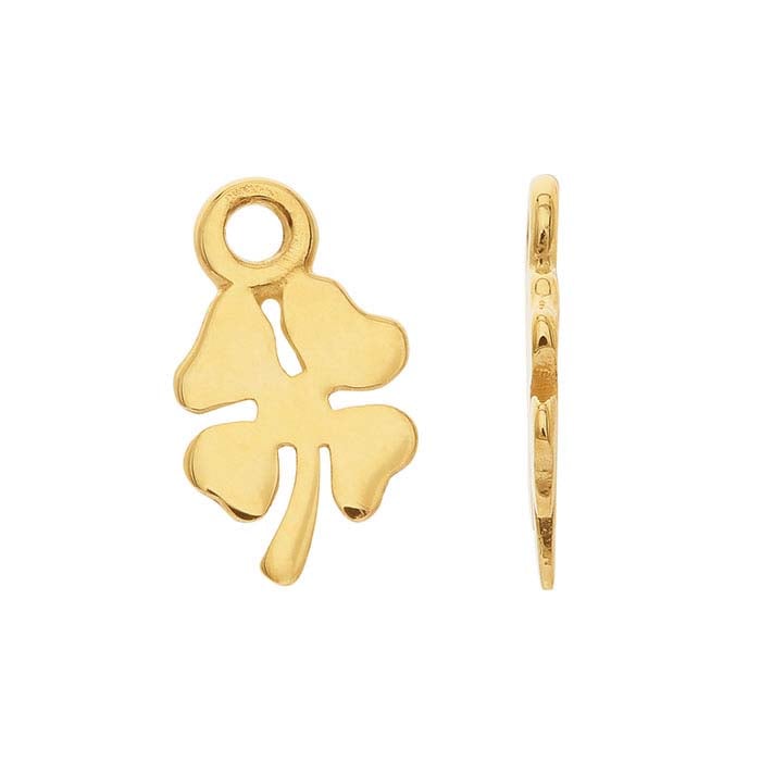 Подвеска в виде клевера из желтого золота 14K