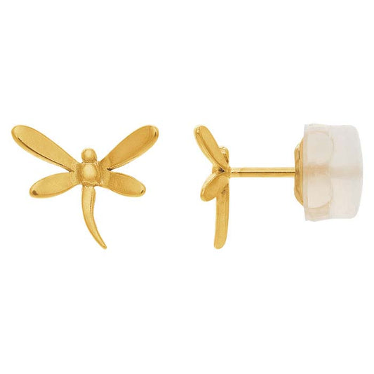 Orecchino a perno Libellula in Oro Giallo 14K