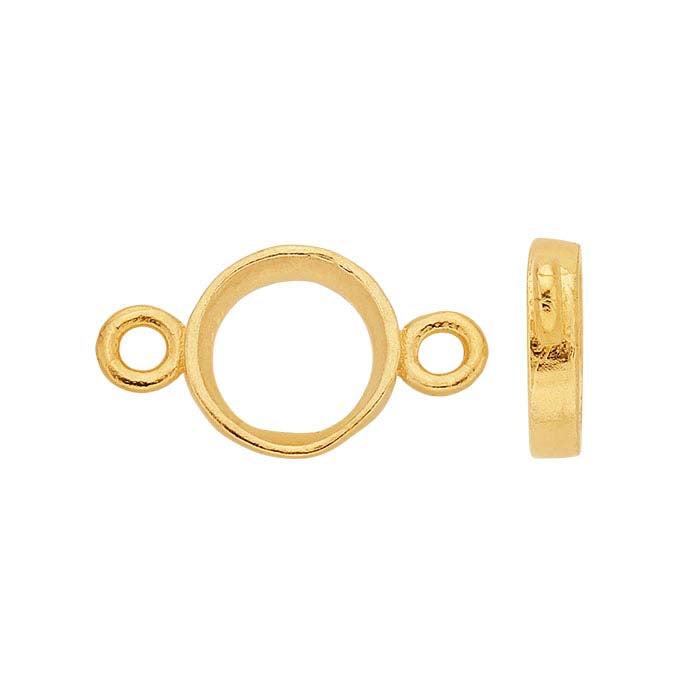 Componente di montatura con castone rotondo da 4mm in oro giallo 14K