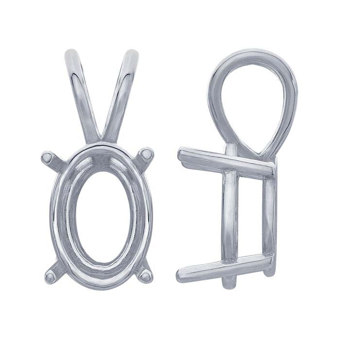 14K Yellow Gold Oval Basket Pendant Mounting