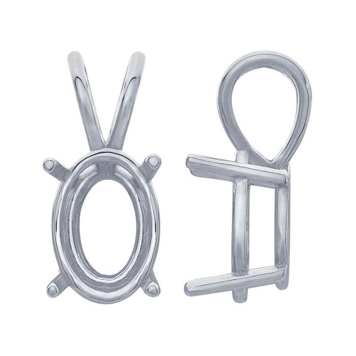 14K Yellow Gold Oval Basket Pendant Mounting